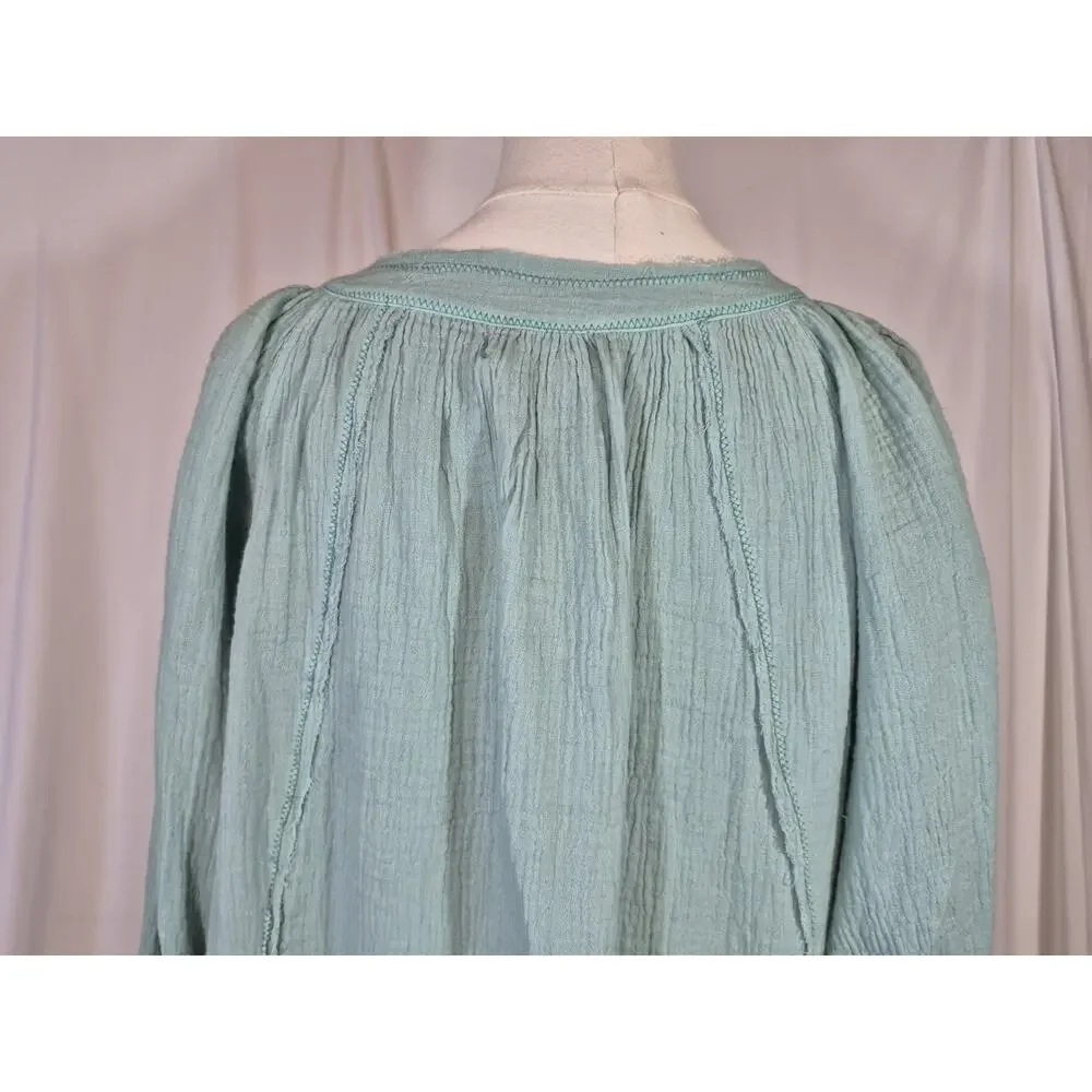 Free People We The Free Lucy Solid Aqua Cotton Swing Top New Small - Picture 11 of 13